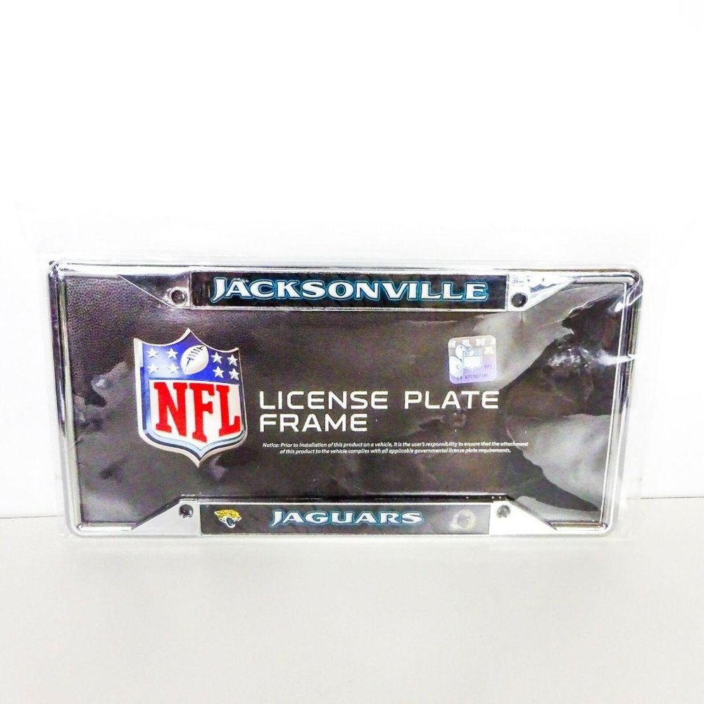 NFL Jacksonville Jaguars License Plate Frame Chrome Plated NEW
